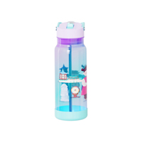 Bouteille d'eau avec paille Bouteille à boire Bouteille d'eau en plastique Tritan écologique Sans BPA pour l'extérieur