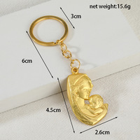 Usine directe bricolage pièces de bijoux vierge marie pendentif porte-clés accessoires suspendus alliage