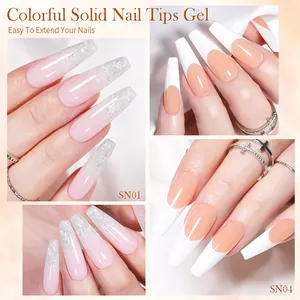 Geboren Pretty Hoge Kwaliteit Solid Nail Tips Gel Nagel Langdurige Valse Tips Clear Roze Naakt Nail Lijm Gel