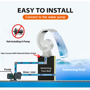 Fontaine cascade en acier inoxydable pour piscine et jardin, idéale pour la décoration aquatique en gros - Product Image 5