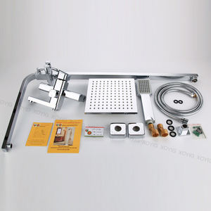 Modern Chrome <b>square</b> Hotel 3 Function <b>Shower</b> <b>Head</b> 59-1 Brass Cast Single Handle Rainforest <b>Shower</b> Set - Product Image 5