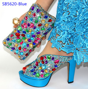 Scarpe italiane Set di borse pietre di lusso e borsa oro scarpe da donna borsa abbinata - Product Image 3