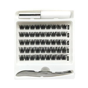 Kit de Extensiones de Pestañas Individuales con Aplicador de Sellado de Pestañas de Pelo Sintético Hecho a Mano, Pestañas Precortadas de 10-16mm, Tira Completa DIY - Product Image 2