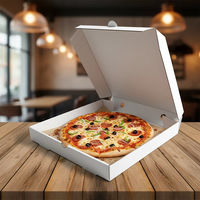 Boîte à pizza en carton ondulé blanc avec impression de logo personnalisée en gros