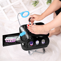 The Beauty Footrest for Easy At-Home Pedicures, No More Bending With LED Magnifier Fan Non-Slip Sturdy Legs & Built-in Storage