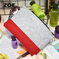 Petit sac de maquillage cosmétique en feutre avec logo personnalisé sac à fermeture éclair pour pochettes à crayons et sacs à crayons