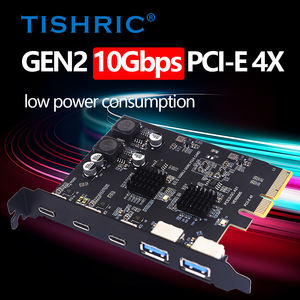 TISHRIC PCIE 4X ke tipe-c * <span class=keywords><strong>3</strong></span> USB * 2 kartu ekspansi USB <span class=keywords><strong>3</strong></span>,2 GEN2 10Gbp/s kartu adaptor kecepatan penuh AMS3142 Chip hanya untuk PC Windows - Product Image 3