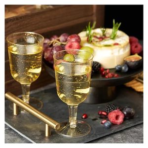 Copas <span class=keywords><strong>de</strong></span> Vino Desechables <span class=keywords><strong>de</strong></span> Plástico, Copas <span class=keywords><strong>de</strong></span> Champán con Purpurina Dorada, Copas <span class=keywords><strong>de</strong></span> Cóctel para Bodas, Fiestas <span class=keywords><strong>de</strong></span> Cumpleaños, Navidad - Product Image 2