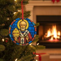 Ornement en acrylique Décoration de Noël catholique chrétienne traditionnelle Décoration religieuse d'église Ornements suspendus pour arbre