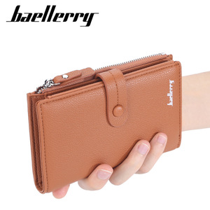 กระเป๋าสตางค์ผู้หญิง Baellerry หนัง PU ขนาดกลาง ช่องใส่บัตรหลายช่อง พร้อมซิปและตัวล็อค สีแดง ขนาด 7 นิ้ว - Product Image 5