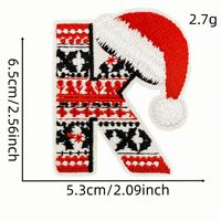 Patchs brodés à repasser pour Noël, 26 lettres de l'alphabet, pour vêtements, sacs, chapeaux, décoration