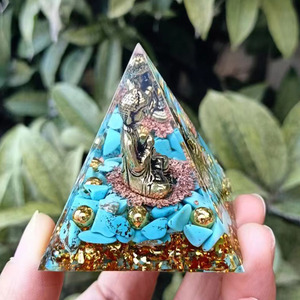 Estatua de Buda, Pirámide de Cristal, Resina Epoxi, Decoración para el Hogar, Adorno de Escritorio, Regalo de Feng Shui, Decoración para Sala de Estar - Product Image 2