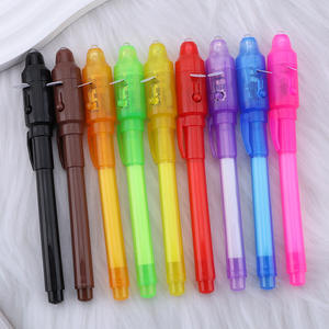 Pluma de lámpara LED UV con <span class=keywords><strong>tinta</strong></span> <span class=keywords><strong>Invisible</strong></span>, pluma de juguete mágica de verificación de dinero fluorescente, pluma de plástico con logotipo de 1,0mm, cuerpo de Animal - Product Image 1