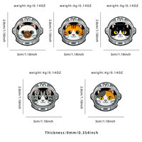 Broches en émail en gros, badges métalliques personnalisés, cadeau, design mignon astronaute chat, animal spatial tendance, broches pour chapeau, badges, broches, épingles
