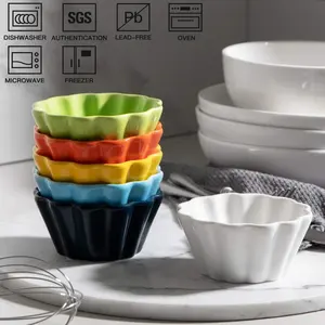 Bộ Dụng Cụ Nướng Bánh Ramekin Bát Nhúng Gốm Cốc Nướng Bánh Cupcake Lò Nướng Đĩa Súp Bằng Gốm Dụng Cụ Làm Bánh