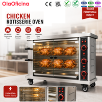Four à rôtir électrique/gaz pour poulet à 3 broches avec construction en acier inoxydable, contrôle de zone double et mode économie d'énergie