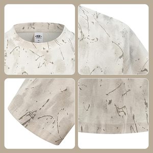 Men's 3D Jacquard <b>Tie</b>-Dye Oversized Short Sleeve Crew Neck Casual Streetwear Tee - Product Image 5