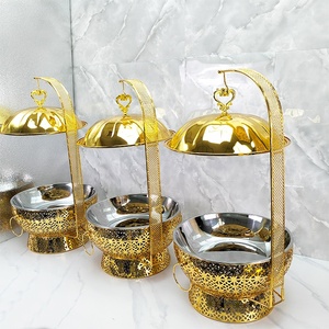 Chauffe-Plats de Luxe Dorés pour Buffet, Ensemble de Chauffe-Plats avec Couvercle Suspendu, Capacité 8L, Maintien au Chaud 24 Heures - Product Image 4