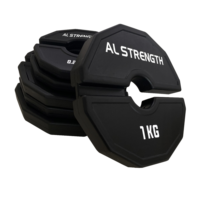 Plaques d'ajout en caoutchouc noir pour haltères, barres et kettlebells – Usage commercial – Plaques d'ajout fractionnelles Mi-Cro
