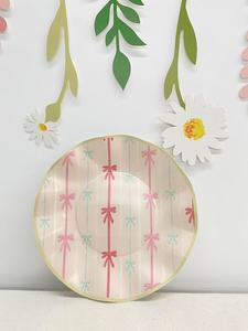 Juego de Vajilla Desechable DAMAI con Lazo Rosa, Platos, Vasos de Papel y Servilletas con Temática de San Valentín para 8 Personas, Decoraciones para Fiestas de Boda - Product Image 5