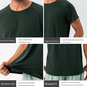 Camiseta Deportiva para Hombre, Ropa Deportiva, Nailon/Spandex, Ropa para Correr, Gimnasio, Ligera, Elástica - Product Image 4