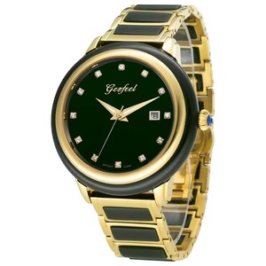 Envío Directo, Relojes Automáticos para Pareja, Jadeíta Natural, Marcadores de Diamantes, Visualización de Fecha, Manecillas Luminosas, Reloj de Pulsera Elegante - Product Image 1