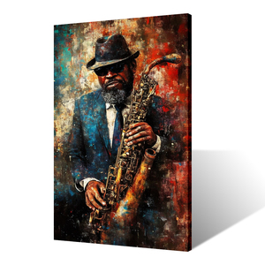 Tóm tắt nhạc Jazz người Mỹ gốc Phi văn hóa thân thiện với môi trường vải nghệ thuật năng động nhạc Saxophone Máy nghe nhạc phun in sơn B C nghệ thuật - Product Image 2