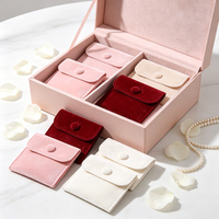 Bolsa de Terciopelo con Cierre a Presión para Joyería, Anillos, Almacenamiento de Viaje, Embalaje de Regalo, Embalaje de Regalo de Boda, Personalizado OEM