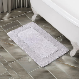 U Shaped Toilet Contour Rug Embossed Pebble <b>Stone</b> Coral Fleece Cotton Bath Mat Non-Slip Super Absorbent <b>Memory</b> Foam Quick Dry - Product Image 2