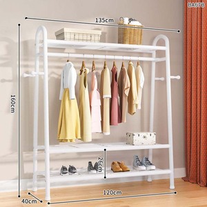 Oem công suất lớn 3-<span class=keywords><strong>Layer</strong></span> kim loại áo Rack Organizer với Hooks đa chức năng may mặc Rack cho phòng ngủ sử dụng cho giày lưu trữ - Product Image 5