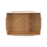 Boîte à salade carrée jetable en papier couché écologique à 2 compartiments avec couvercle transparent, de qualité alimentaire, pour la préparation des repas à emporter