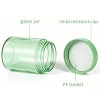 Pencetakan 3D Embossed 3.5g 7g 9g Stoples Kaca Kedap Udara Anti Bocor untuk Anak, Stoples Bulat Berlapis Embun Anti Bocor untuk Anak, Kemasan Stoples Anti Bocor untuk Anak