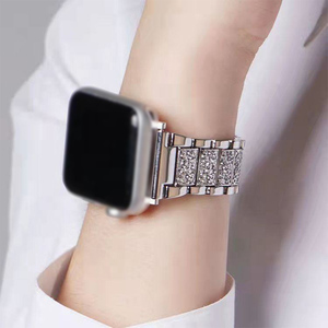 Breloques de luxe pour femmes, bracelets de montre pour <span class=keywords><strong>Apple</strong></span> <span class=keywords><strong>Watch</strong></span> <span class=keywords><strong>8</strong></span> 7 6 5 4 SE, <span class=keywords><strong>Bracelet</strong></span> en métal diamant, 38mm 42mm - Product Image 4