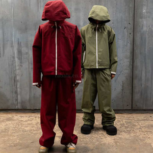 Custom Zipper <strong>Nylon</strong> <strong>Jogger</strong> Baggy Running Soft Shell Track Suit Jacket and <strong>Jogger</strong> Pant Set Waterproof Windbreaker Tracksuits Men - Product Image 6