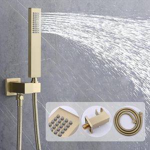 Uncoated Brass Multi Functions Thermostatic Concealed <strong>Shower</strong> <strong>System</strong> Ceiling Dual Rainfall <strong>Shower</strong> Heads <strong>System</strong> - Product Image 5