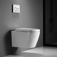 Cuvette de toilette en céramique suspendue au mur de style européen avec siège sans rebord et toilette à chasse d'eau à bas prix P-Trap
