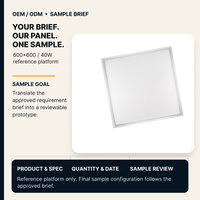 Échantillon de panneau lumineux LED OEM 600x600 40W pour délibération de projet et révision de prototype