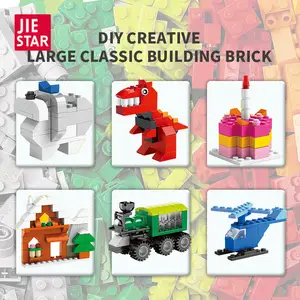 JIESTAR 클래식 대형 크리 에이 티브 벽돌 대량 빌딩 블록 놀이 세트 일반 벽돌 건물 부품 모든 주요 브랜드와 호환