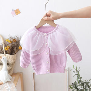 2024 moda inverno autunno colore caramella bambini <span class=keywords><strong>maglia</strong></span> Top <span class=keywords><strong>Tulle</strong></span> dolce principessa bambine Cardigan maglioni - Product Image 3
