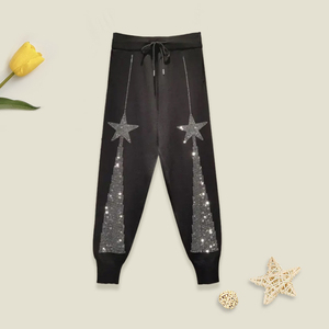Pantalon cargo décontracté à taille élastique avec perles scintillantes et paillettes personnalisables, nouvelle arrivée pour filles - Product Image 2