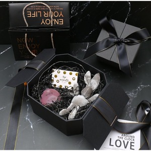 Custom <b>Wedding</b> Octagonal Flip Top Ribbon Lipstick Paper Gift <b>Box</b> - Product Image 5