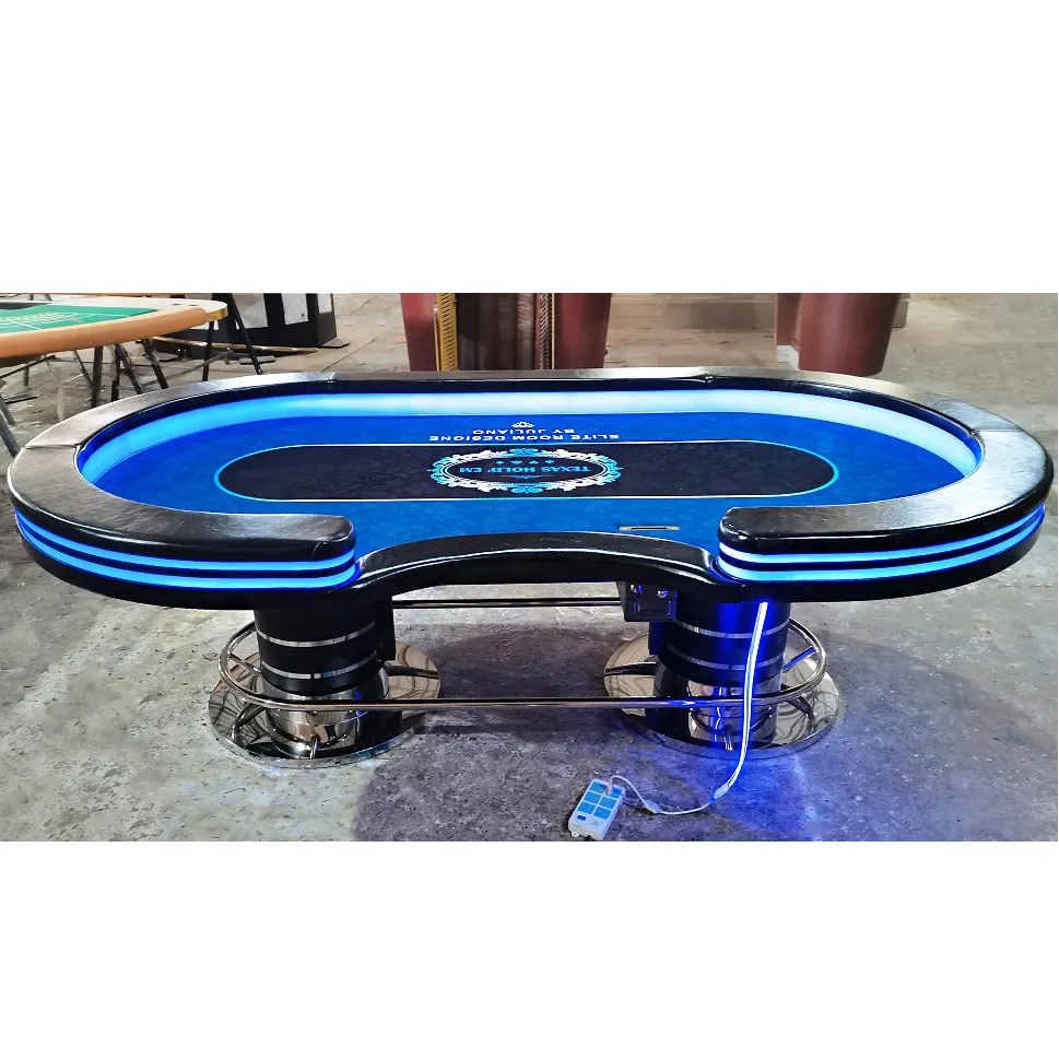 YH 96 Inch High Quality Poker Table Mesa De Poker Profesional Oval Led Texas Holden Poker Table Usb