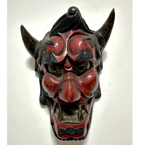 Masque en fibre de verre personnalisé pour décoration d'Halloween de diable guerrier japonais Oni résine Bodhi démon semblable au diable - Product Image 4