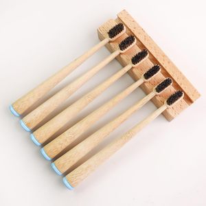 Brosse à <span class=keywords><strong>dents</strong></span> biodégradable zéro déchet, manche en bambou, poils naturels en crin de cheval - Product Image 4