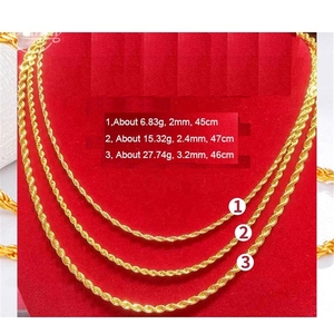 Collier <span class=keywords><strong>ras</strong></span> du <span class=keywords><strong>cou</strong></span> Xinfly en <span class=keywords><strong>or</strong></span> <span class=keywords><strong>jaune</strong></span> pur 24 carats 999, style tendance, chaîne torsadée pour mariages, cadeaux, fiançailles, fêtes - Product Image 5
