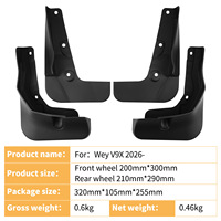 4 Piezas Guardabarros Impermeables de Alta Calidad para GWM Wey V9X 2026, Accesorios Anti-Caída para Guardabarros de Coche