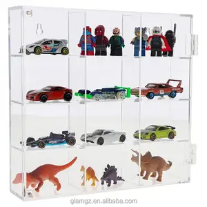 透明矩形亚克力壁挂式玩具车展示塑料儿童玩具储物架