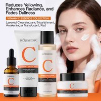 Tonique nettoyant, vitamine C, éclat, anti-âge, crème hydratante pour le visage, sérum de soin de la peau