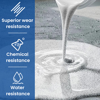 Revêtement de sol époxy auto-nivelant effet marbre, résistant à l'usure, durable, peinture au sable coloré, application au pinceau, revêtement liquide