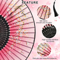 Ventiladores de Mano Plegables de Seda con Marcos de Bambú para Fiestas y Baile, del Fabricante Perfect Products